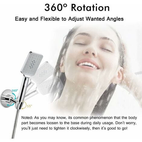 Stainless Steel Shower Head Holder, 360°Adjustable Adhesive Shower Head ...