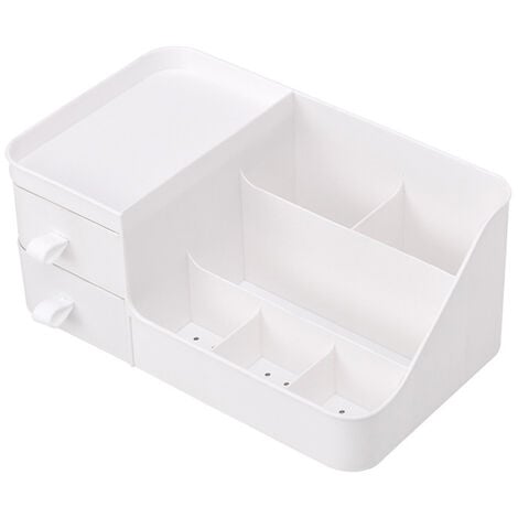 Drawer type cosmetic storage box shelving white