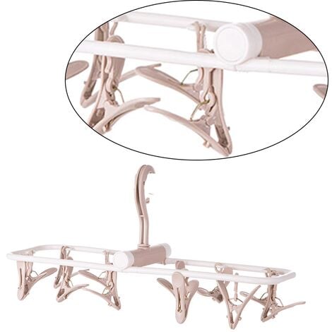 Clothes Drying Racks Small Folding Portable Underwear Hangers Hanging  Drying Rack with Clips Small Hanger 2 Pack Socks Hook for Drying Towels  Bras