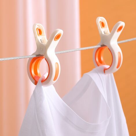 Beach Towel Clip, 3 PCS Cloth Pins, Quilt Drying Clip, Plastic Clothespins,  Strong Grip Holder to Dry Laundry on Clothesline and Hanging Rack 