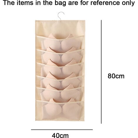 Storage Organizer Hanging Bag For Panties Socks Underwear Bra beige style3