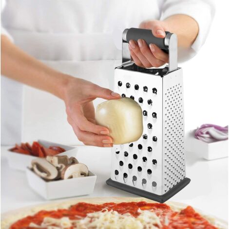 Professional Cheese Grater, 4-sided Stainless Steel Multifunctional Potato  Grater, Xl Box Graters For Parmesan, Vegetables, Ginger, Shred Slicer And  Zest, Soft Grip Handle, Dishwasher Safe, Includes Container, Kitchen Stuff,  Kitchen Gadgets 