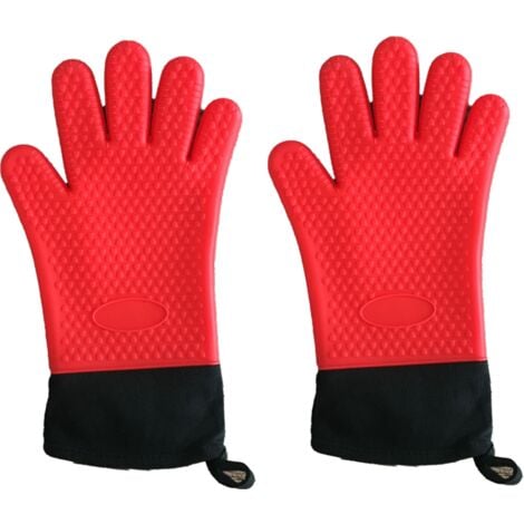 2 Silicone Heat Resistant Oven Gloves Non Slip Safe Grip Cooking Pot Holder  Mitt