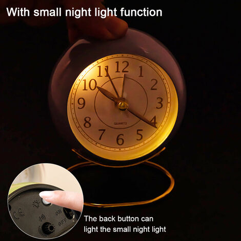 Small Table Clocks, Classic Tabletop Kids Room Analog Alarm Clock