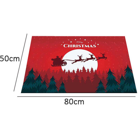 1/2PCS Christmas Welcome Doormat Front Porch Rugs Welcome Mat