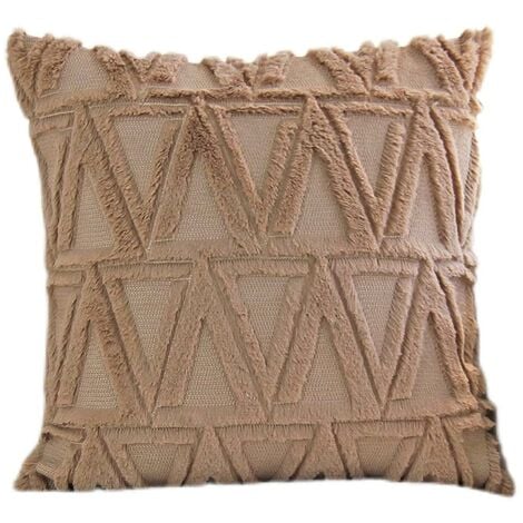 Deconovo Faux Linen Outdoor Pillow Cover DecorativeThrow Pillow Covers for  Bed Pillow 18 x 18 inch Taupe Set of 2 No Pillow Insert 