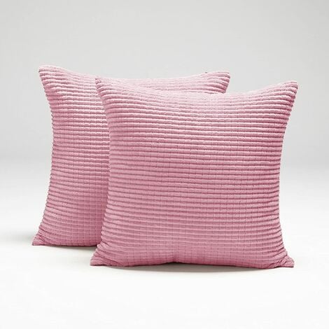 Blush Pink Pillow Covers, Soft Decorative Throw Pillows For Couch, Corduroy  18x18 Pillow Cover, Set Of 2, 18 X 18 Inch, Light Pink