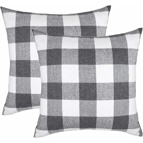 Black and white hot sale checkered throw pillows