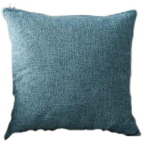 Small Textured Lumbar Pillow Covers 12 x 20 inch Set of 2, Light Turquoise  | Trimmed Edge Soft Chenille Cushion Covers | Modern Pillow Cases for Couch