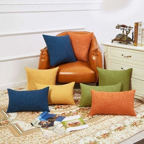 Burnt Orange Pillow Covers 18x18 Inch 2 Modern Farmhouse Rustic Decorative  Throw Pillow Cover Squar