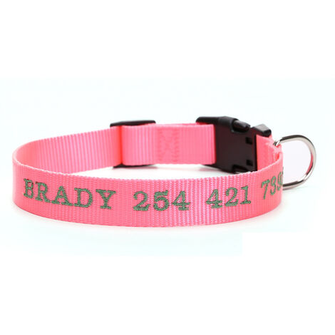 Customized collar embroidered with name and phone number, suitable for ...