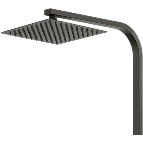 Biubiubath colonne de douche thermostatique de salle de bain Biubiubath, robinet de douche thermostatique en laiton, système de pulvérisation et de colonne montante carrée en acier inoxydable, réglabl