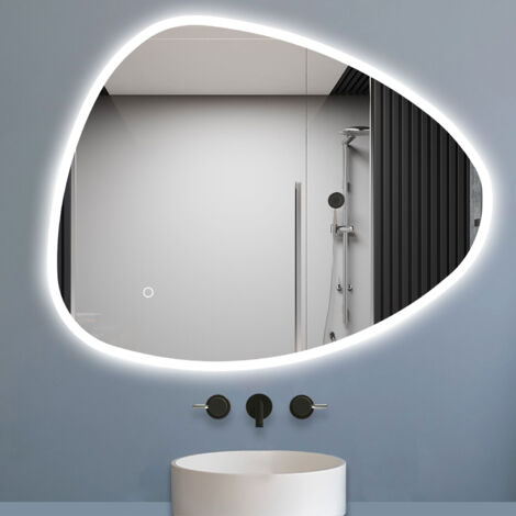Biubiubath – Miroir lumineux de salle de bain 100x80cm – Anti-buée – Gradation infinie – Mémoire – Écologique – Installation facile
