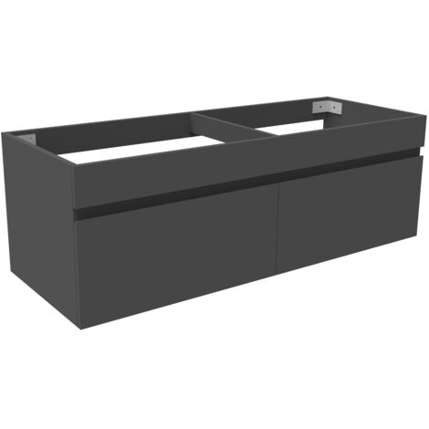 Biubiubath Ensemble de meuble Salle de Bain sans compter vasque 120cm Anthracite + 2 portes