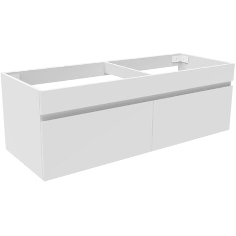 Biubiubath Ensemble de meuble Salle de Bain sans compter vasque 120cm Blanc + 2 portes