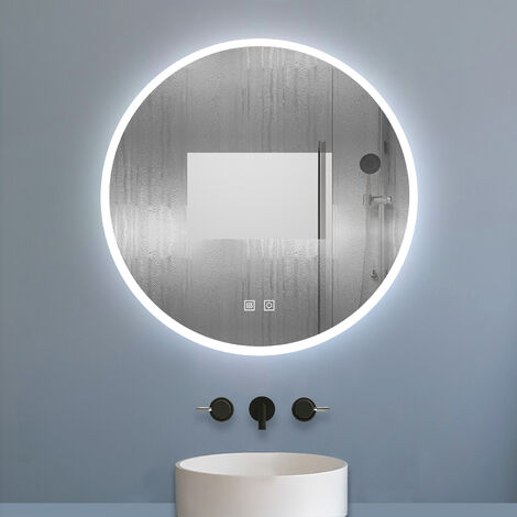 Miroir Salle De Bain Rond LED 40 Cm - Anti-buée, Intensité Variable, Tactile - Éclairage Moderne
