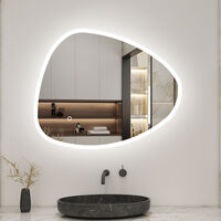 Dripex Miroir Salle de Bain 52 x 85cm, Miroir Asymétrique Salle de Bain avec éclairage LED