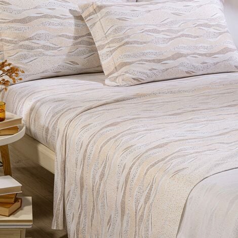 Trade Shop - Completo Da Letto In Flanella Effetto 3d Lenzuolo Con Federe  Copricuscini Rose