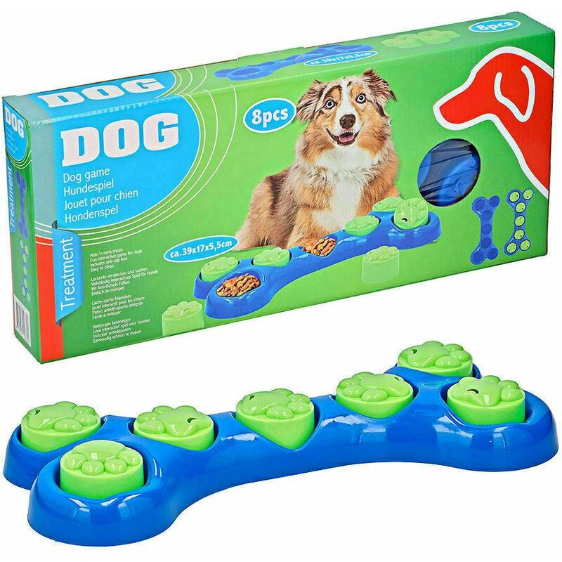 Dog Pet Paw Puzzle Feeder Bone Toy Boredom Breaker Interactive