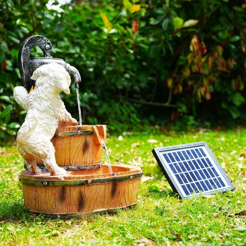 Solar Fountain Outdoor Garden Water Feature LED Polyresin Statues