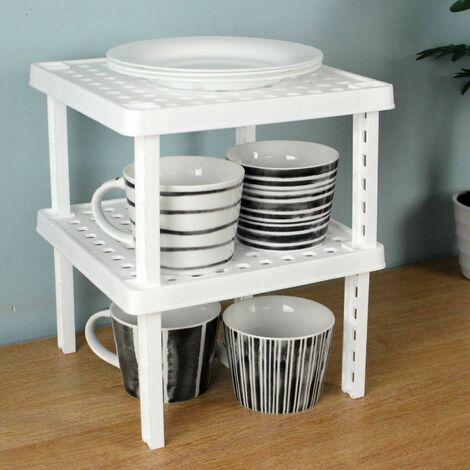 Stackable Insert Shelf Kitchen Pantry Cabinet  Storage Organiser Rack Stand