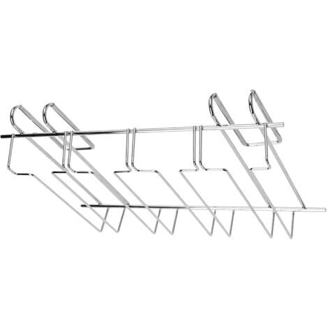 Under Shelf Stemware Wine Glass Holder Storage Rack Hanger Stainless Steel