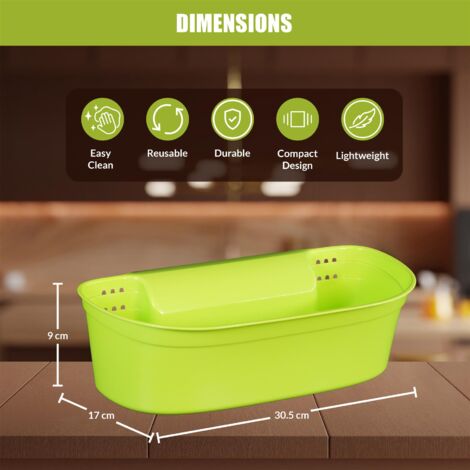 GEEZY Kitchen Hanging Waste Bin Basket 1.5L – Under Sink Small Cupboard Door Bin for Food Scraps with Easy Mount - Great for Homes, Caravans & Motorhomes