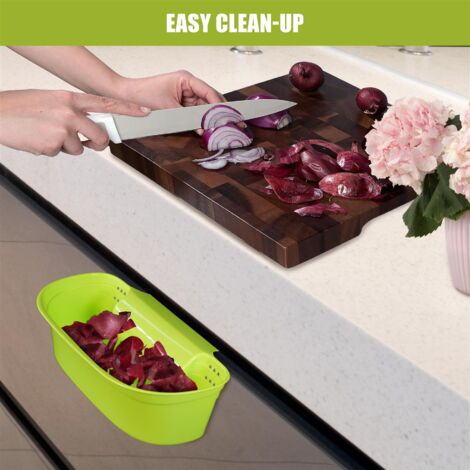 GEEZY Kitchen Hanging Waste Bin Basket 1.5L – Under Sink Small Cupboard Door Bin for Food Scraps with Easy Mount - Great for Homes, Caravans & Motorhomes