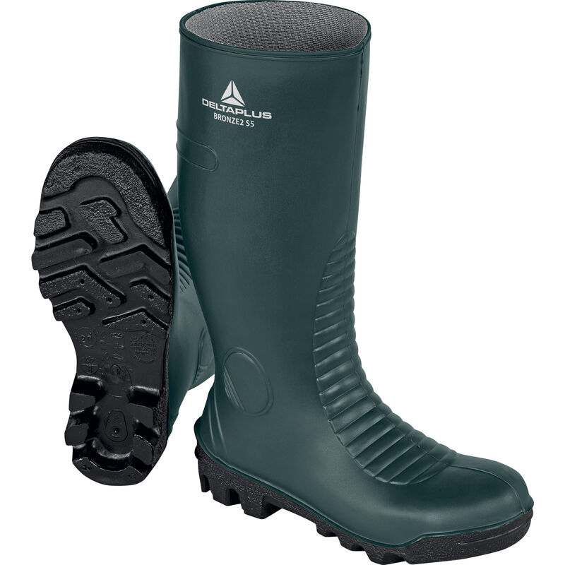 Botte de sécurité kaki DELTA PLUS S5 SRA pour secteur construction - BRON2S5VE 45