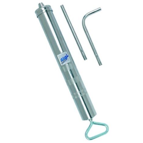 Algi – Seringue 1000 ml pro en acier nickelé pour huiles haute viscosité – Bec droit et coudé inclus – Usage intérieur et extérieur