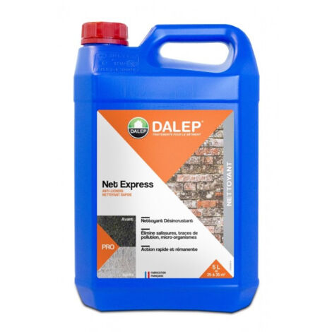 Dalep – Nettoyant rapide Net Express 5L – Élimine salissures et micro-organismes – Prêt à l'emploi – Pour façades, toitures et terrasses