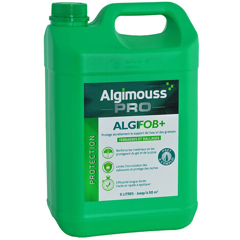 Imperméabilisant 5 litres pour dallages et carrelages – Protection hydrofuge et oléofuge – Limite salissures et taches – Application facile – Algimouss