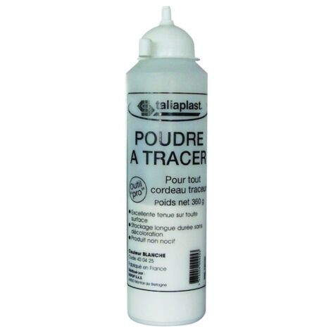 Taliaplast – Poudre à tracer blanche 1000g – Application précise sur asphalte – Biberon avec bouchon verseur – 400426