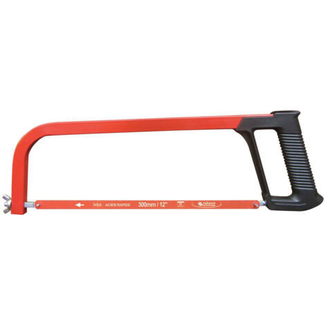 Taliaplast – Scie à métaux ergonomique pour coupe précise – Lame HSS rapide – Monture en acier époxy rouge – 480401