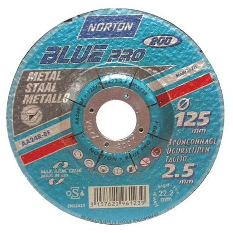 Disque de tronçonnage - Métal/Inox - 115x2,5x22,2mm - NORTON - 66252833048