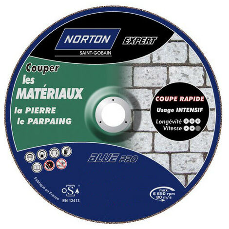 DISQUE DE TRONCONNAGE NORTON EXPERT Ø 230 EPAISSEUR 3 2 POUR MEULEUSE D'ANGLE POUR MATÉRIAUX -66252828494