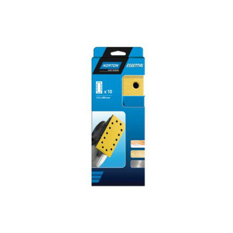 Papier de verre - perforation parallèle 10 trous, 115x230 mm, grain 80 - NORTON - 77696089218