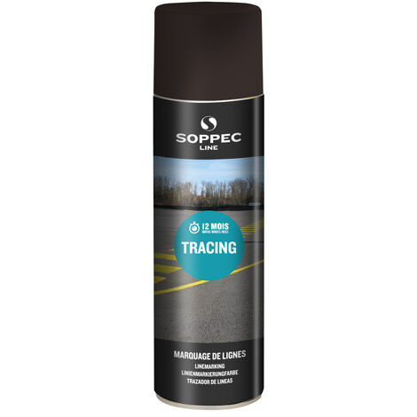 Bombe de peinture - Traceur de ligne SOPPEC pour le marquage noir tracing 500 ml - 151603 (1/3)