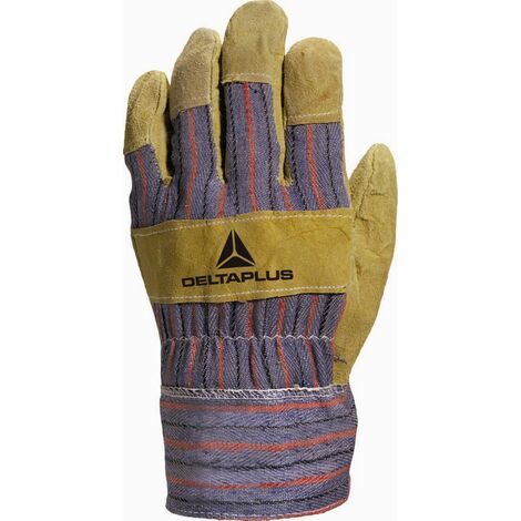 Delta Plus – Gant de protection croûte de cuir bovin taille 10 – DC10310 – Résistance à l'abrasion EN388 – Pour manutention et transport