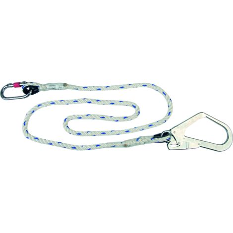 Delta Plus – Longe anti-chute 1,50 m Ø 12 mm – 2 boucles cossées en acier – Norme EN354 et EN363 – LO007150CD