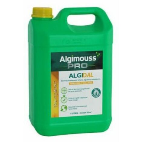 Algimouss – Antimousse curatif et préventif pour dallages et sols extérieurs – 5 litres – Protection durable contre mousses – 3003