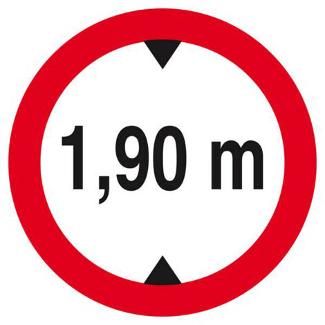 Sofop – Panneau d'interdiction véhicule hauteur max 1,90m – Circulaire 300mm – Polystyrène choc 3mm – Usage intérieur/extérieur