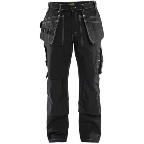 Blaklader – Pantalon de jardinage noir 100% coton croisé 370 g/m² – Renforts CORDURA® aux poches – Triples coutures pour durabilité - 153013709900C (1/5)