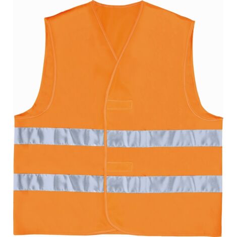 GILET DE SIGNALISATION DELTA PLUS POLYESTER BANDES PARALLELES ORANGE GILP2 - GILP2OR0 52/54 (L) (1/2)