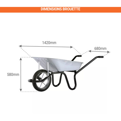 Brouette Haemmerlin Aktiv Premium galvanisée roue pleine 100 L-305010205