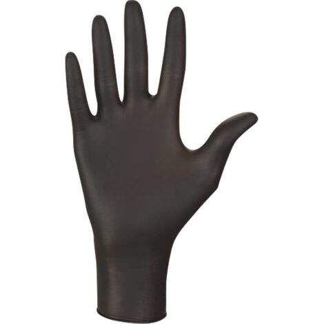 Gants jetables ambidextres nitrile 240mm 0,09mm noir T9 MERCATOR - 65035 (1/5)