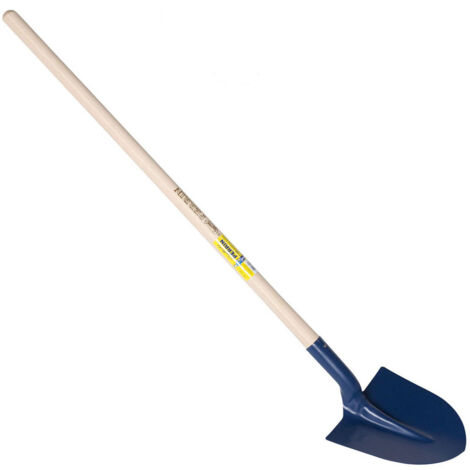 Pelle à terre ronde 27cm en acier au bore – Manche de 1,10m – Pour terrassement et maçonnerie – Fabrication française – Outils Perrin