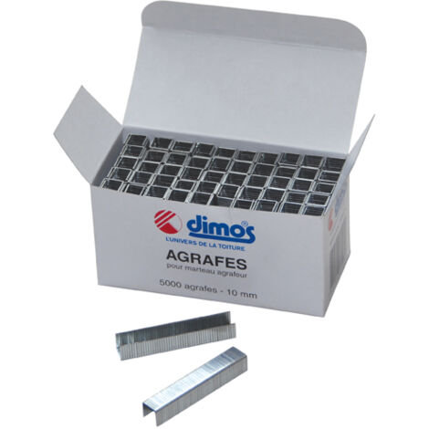 Dimos – Boîte de 5000 agrafes 10mm pour fixation films et isolation – Agrafes robustes pour bois dur – 195424