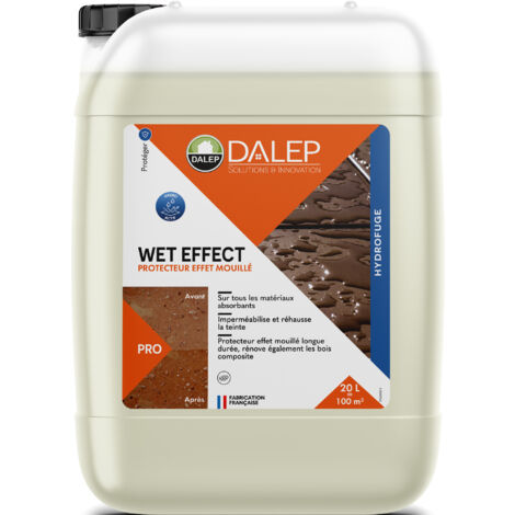 Dalep – Protecteur WET EFFECT effet mouillé – Bidon 20 L – Imperméabilisant pour terres cuites, béton et bois composite – Prêt à l'emploi (1/4)