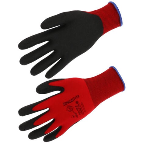 Gants polyamide SINGER rouge - taille 10 - NYMR15CFTN10